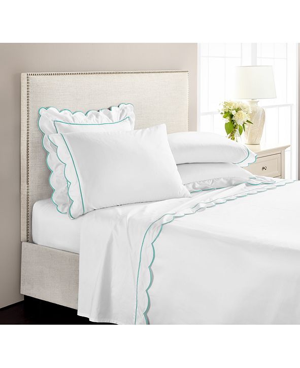Martha Stewart Collection Signature Scallop 4Pc. Queen Sheet Set, 400