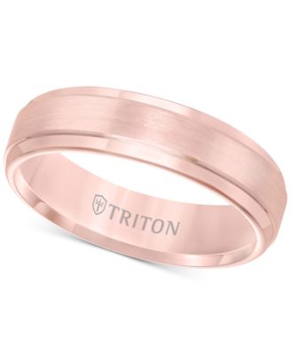Triton - Satin Comfort-Fit Band in Rose or Yellow Tungsten Carbide (6mm)