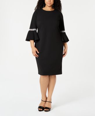 Calvin Klein Plus Size Bell-Sleeve Dress - Macy's