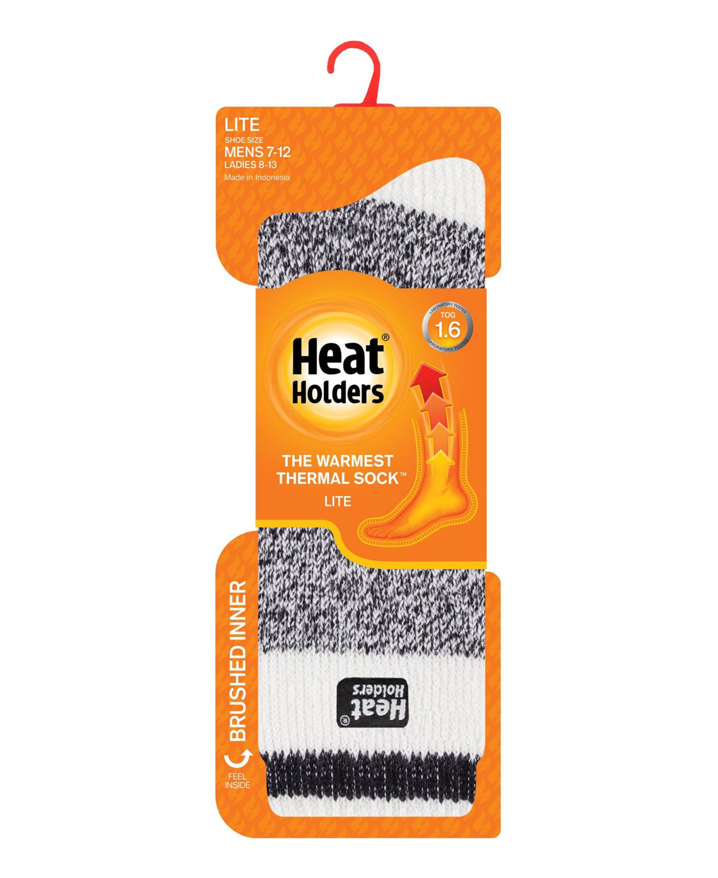 Мужские термоноски Heat Holders Lite Cream с блочным витым узором, цвет: Чёрный — фото 2