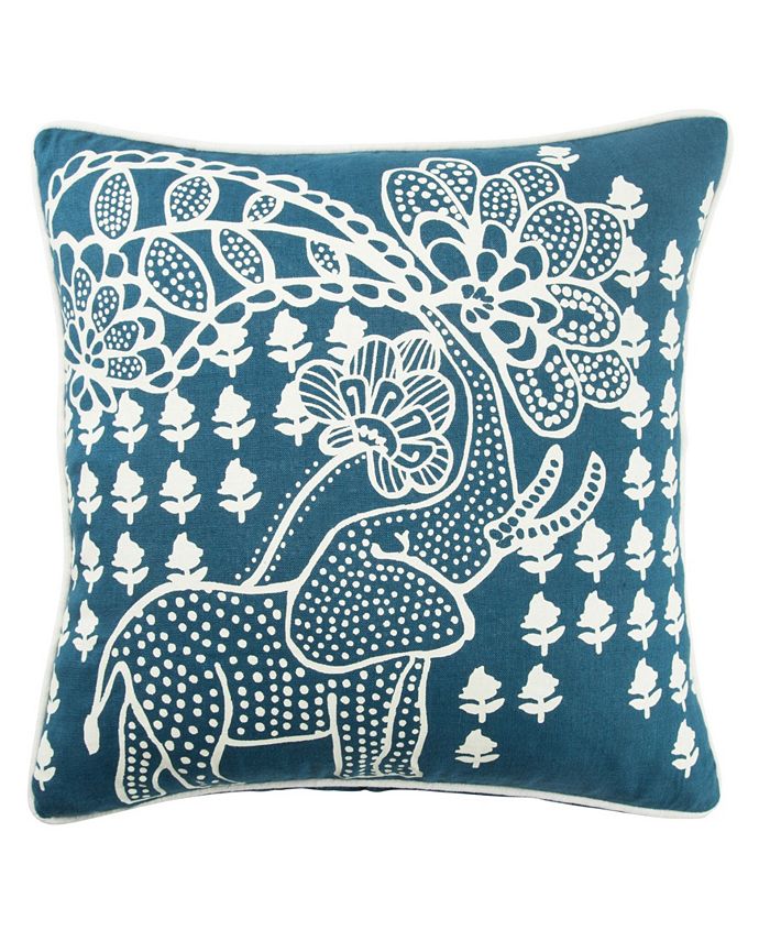 Jaipur Living Luli Sanchez By Elephant Blue/ Cream Animal Down Throw