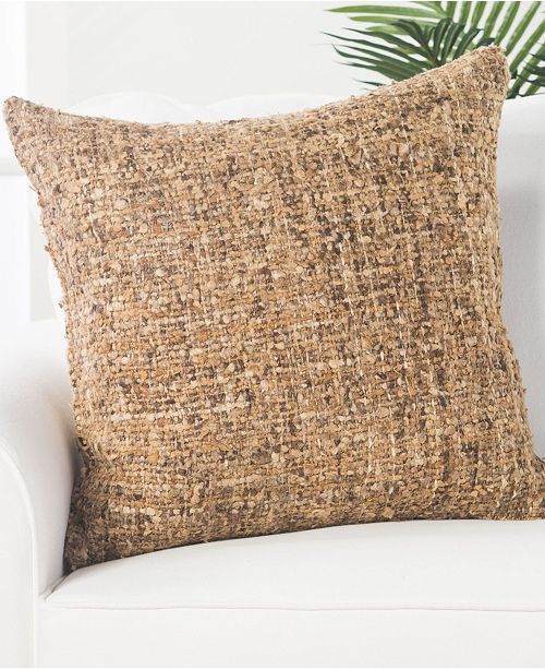 Jaipur Living Anja Brown Tan Textured Down Throw Pillow 20