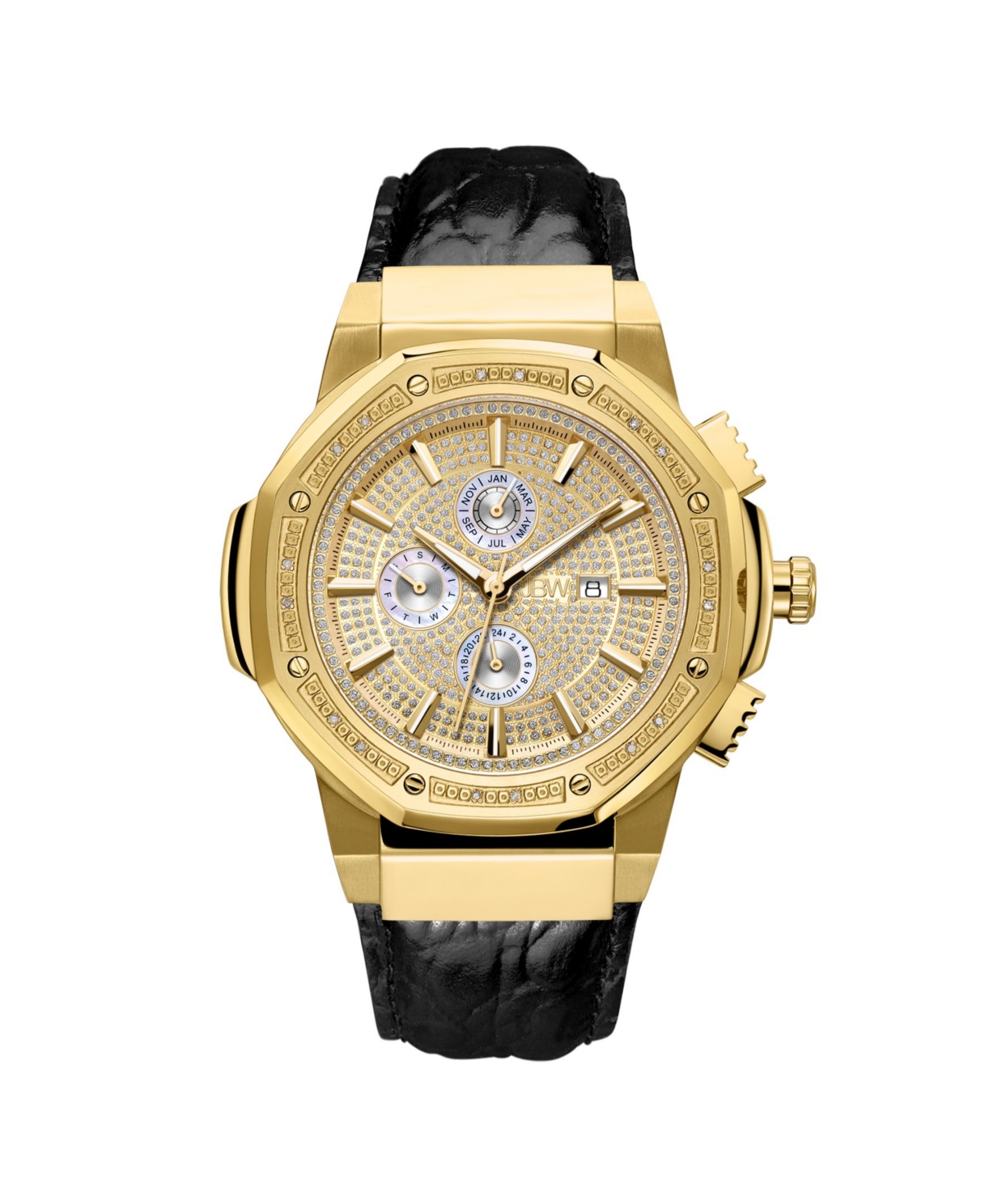 Men's 10 Yr Anniversary Saxon Diamond (1/6 ct.t.w.) & 18K Gold Plated Watch - Gold