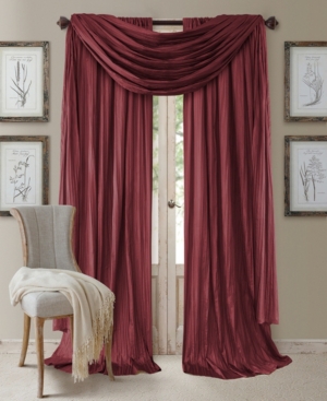 Elrene Athena 52" X 108" Window Panel With Scarf, Set Of 3 In Red
