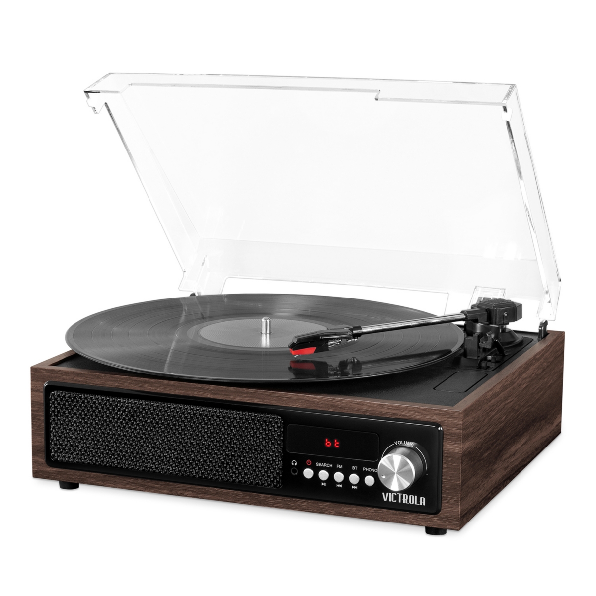 Victrola 3-in-1 Bluetooth Record Player With Built In Speakers And 3-speed Turntable In Espresso