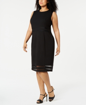 Calvin klein plus size illusion trim sheath dress very