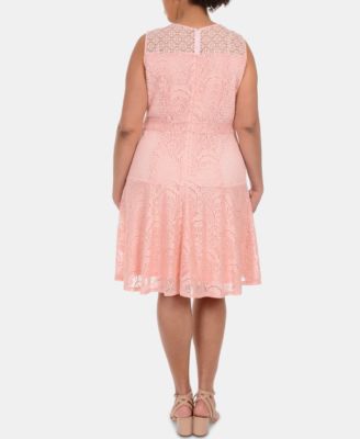 NY Collection Plus Size Lace-Overlay Dress