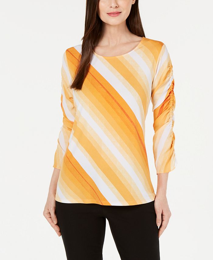 Alfani Ruched-Sleeve Top, Created for Macy's - Macy's