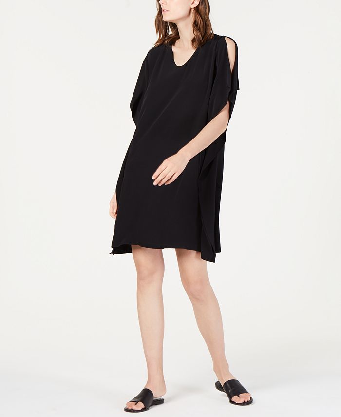 Eileen Fisher Tencel™ Cold-Shoulder Kimono Shift Dress - Macy's