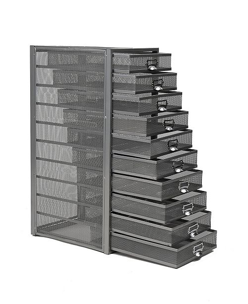 Mind Reader Mesh 10 Drawer Cabinet Metal Storage Drawers File