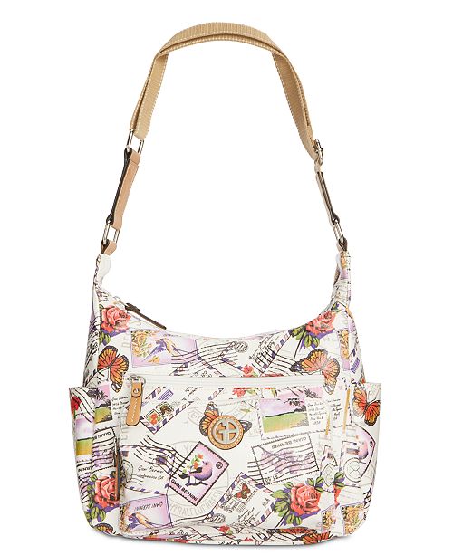 Giani Bernini Canvas Postcard Hobo, Created for Macy's & Reviews