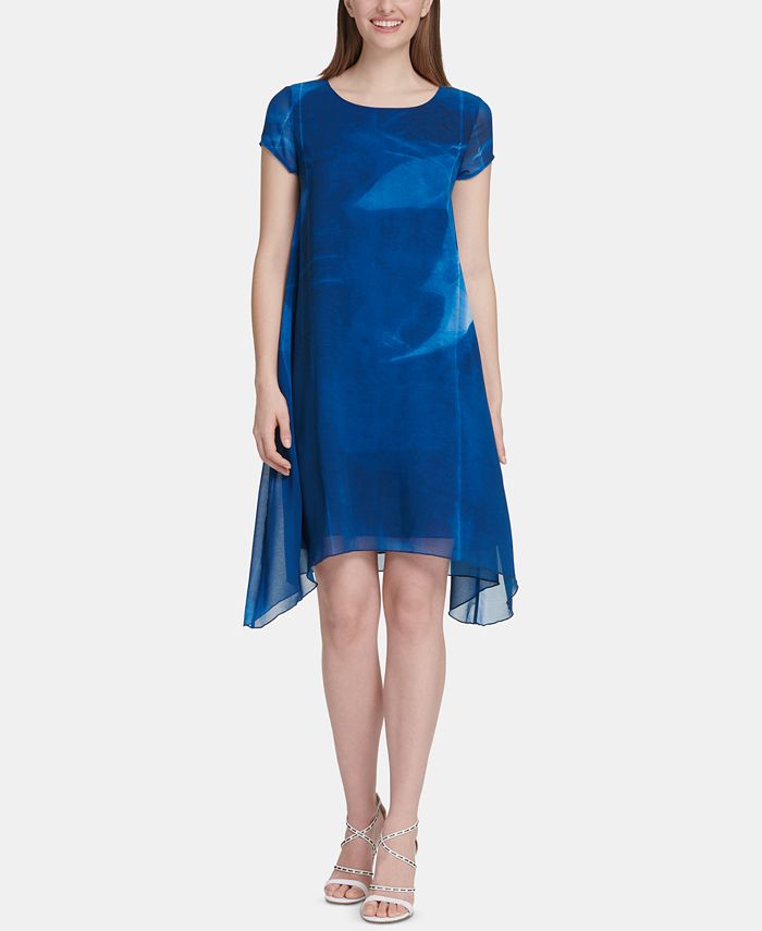 DKNY Printed Handkerchief-Hem Dress & Reviews - Dresses - Women - Macy's