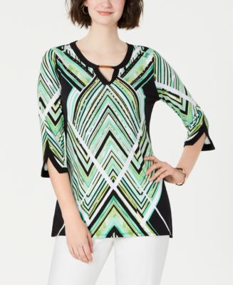 JM Collection Petite Embellished Keyhole Tunic, Created for Macy's - Macy's