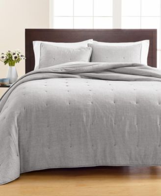 Martha Stewart Collection - Tufted Chambray King Quilt