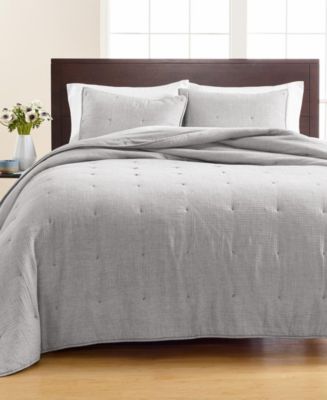 Martha Stewart Collection Tufted Chambray Twin Quilt, Created for Macy ...