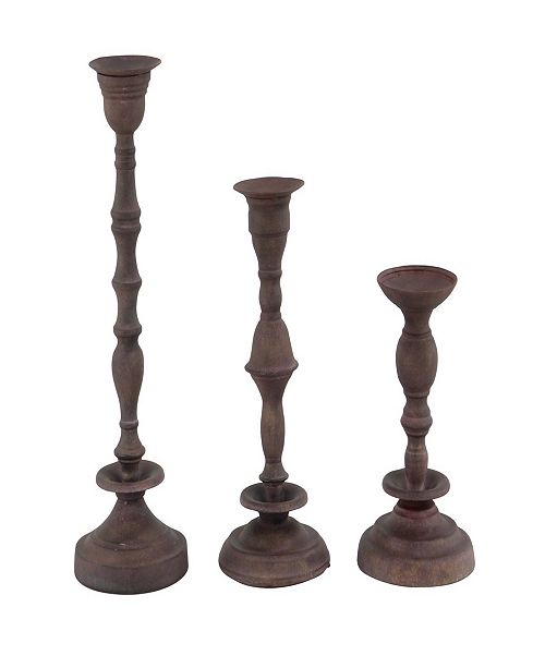 Rosemary Lane Set of 3 Rustic Metal Candle Holder & Reviews Candle Holders Home Decor Macy's