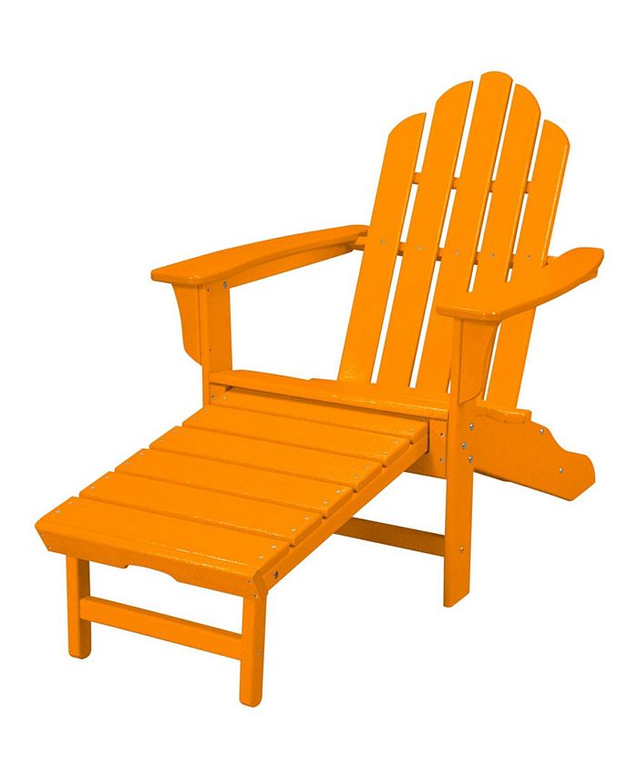 Hanover AllWeather Contoured Adirondack Chair with Hideaway Ottoman 37.5" x 29.75" x 48" Macy's