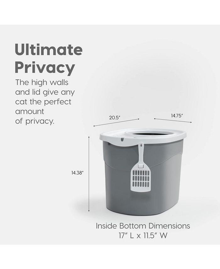 IRIS USA Top Entry Cat Litter Box with Scoop Macy's