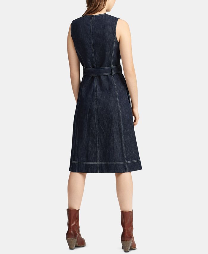 Polo Ralph Lauren Denim Fit & Flare Cotton Dress - Macy's