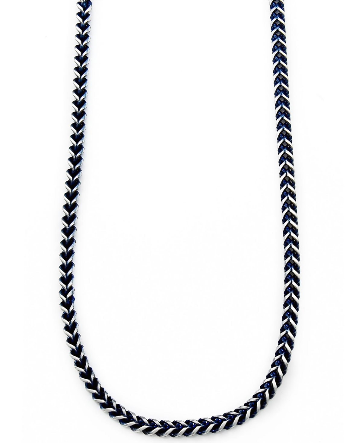 Sutton Stainless Steel Blue-Tone Chain Necklace - Navy