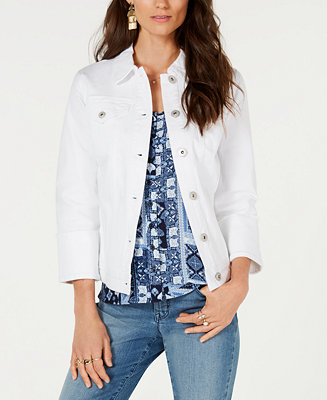 Style & Co Wide-Cuff Denim Jacket, Created for Macy's & Reviews ...