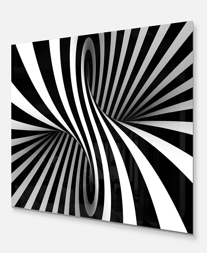 Design Art Designart 'Black And White Spiral' Abstract Metal Wall Art