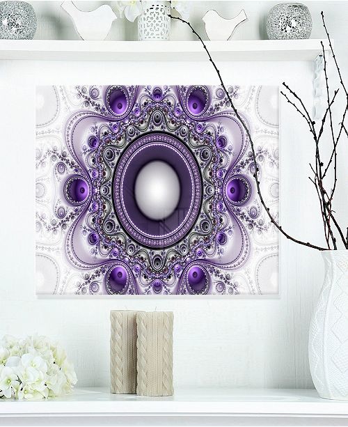 Design Art Designart 'Purple Fractal Pattern With Circles' Abstract