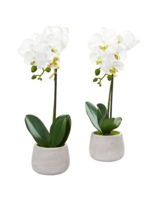 Nearly Natural - Phalaenopsis Orchid Artificial Arrangement (Set of 2)