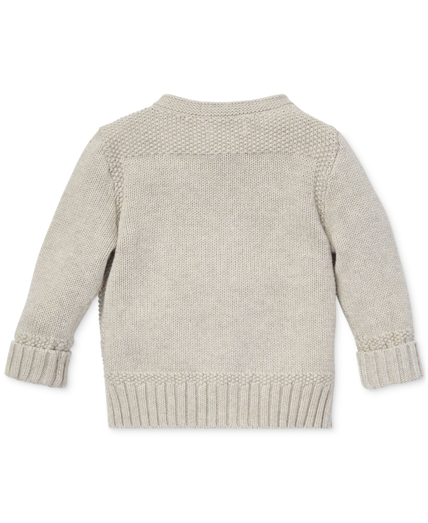 Кардиган Polo Ralph Lauren Combed Cotton V-Neck Cardigan для мальчиков-малышей, цвет: Светлый меланжевый — фото 2