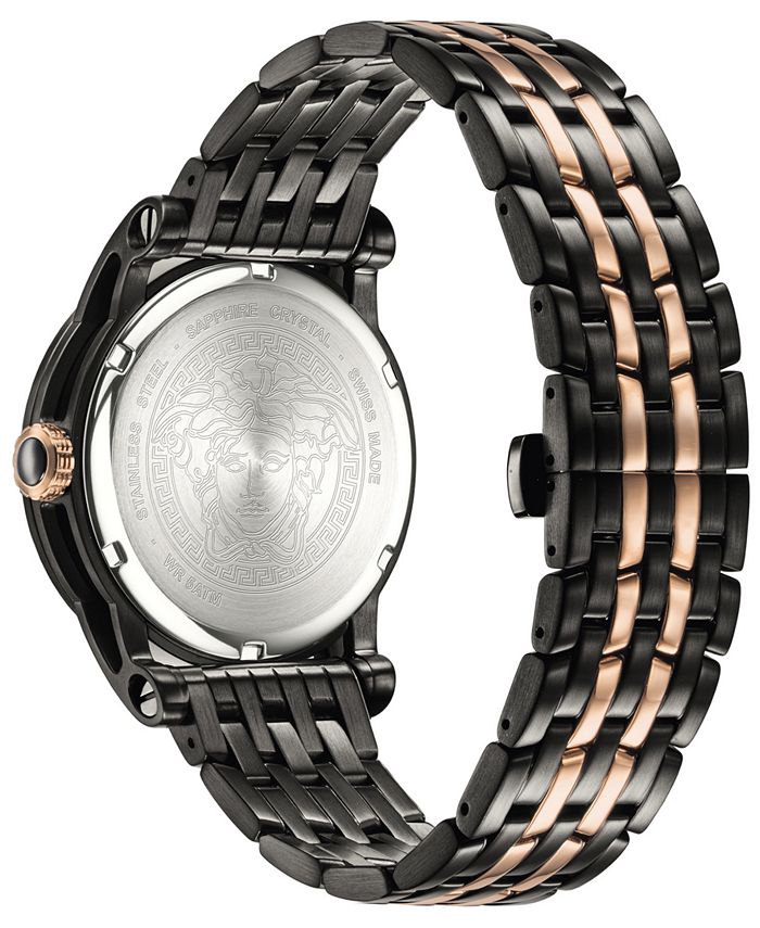 Versace Men's Swiss Palazzo Empire Rose Gold & Black IonPlated
