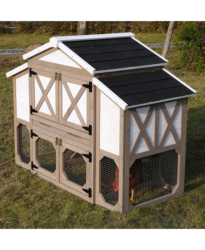 zoovilla Country Style Chicken Coop, White With a Grey Trim Macy's