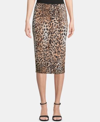 ECI - Animal-Print Pull-On Skirt