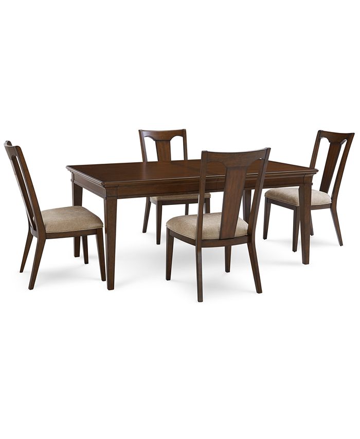Furniture - Matteo Dining , 5-Pc. Set (Table & 4 Splat Back Upholstered Side Chairs)