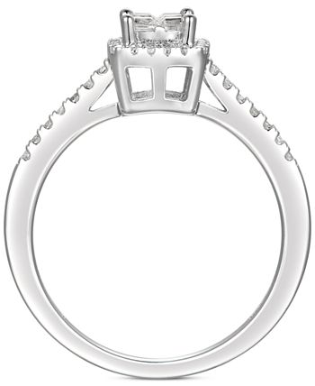 Macy's - Cubic Zirconia Square Cluster Ring in Sterling Silver