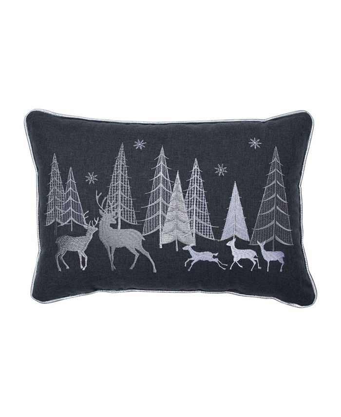 Pillow Perfect Christmas Forest Scene Lumbar Pillow Macy's
