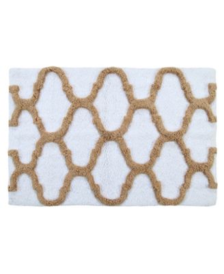Geometric Non-Skid Cotton Bath Rug, 21" x 34"