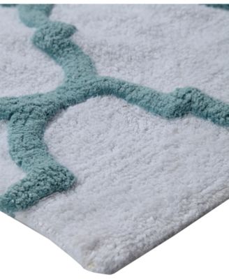 Saffron Fabs Geometric Non-Skid Cotton Bath Rug, 30" x 50"