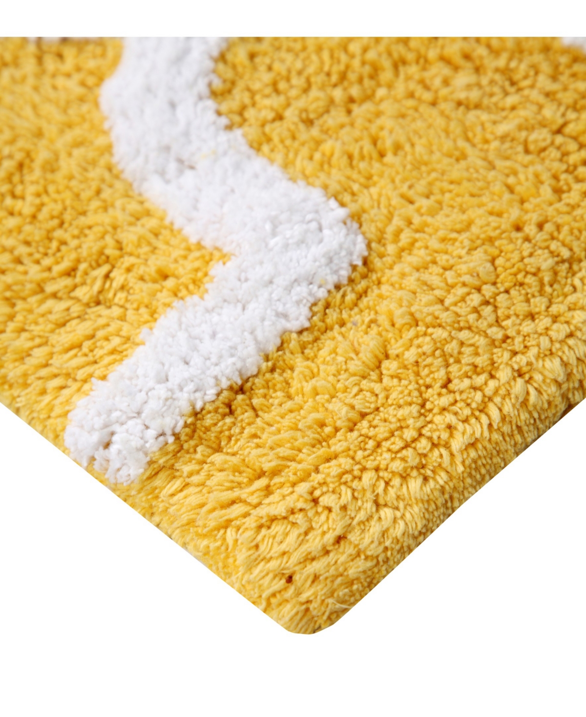 Saffron Fabs Geometric Non-skid Cotton Bath Rug, 30" X 50"