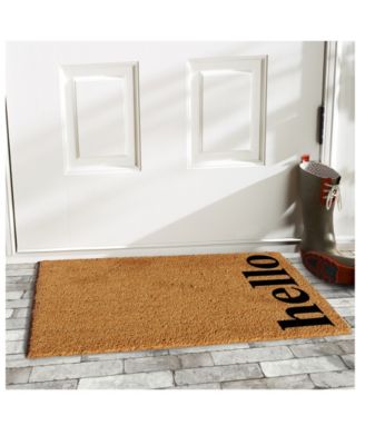 Home & More Vertical Hello Coir/Vinyl Doormat, 17" x 29"