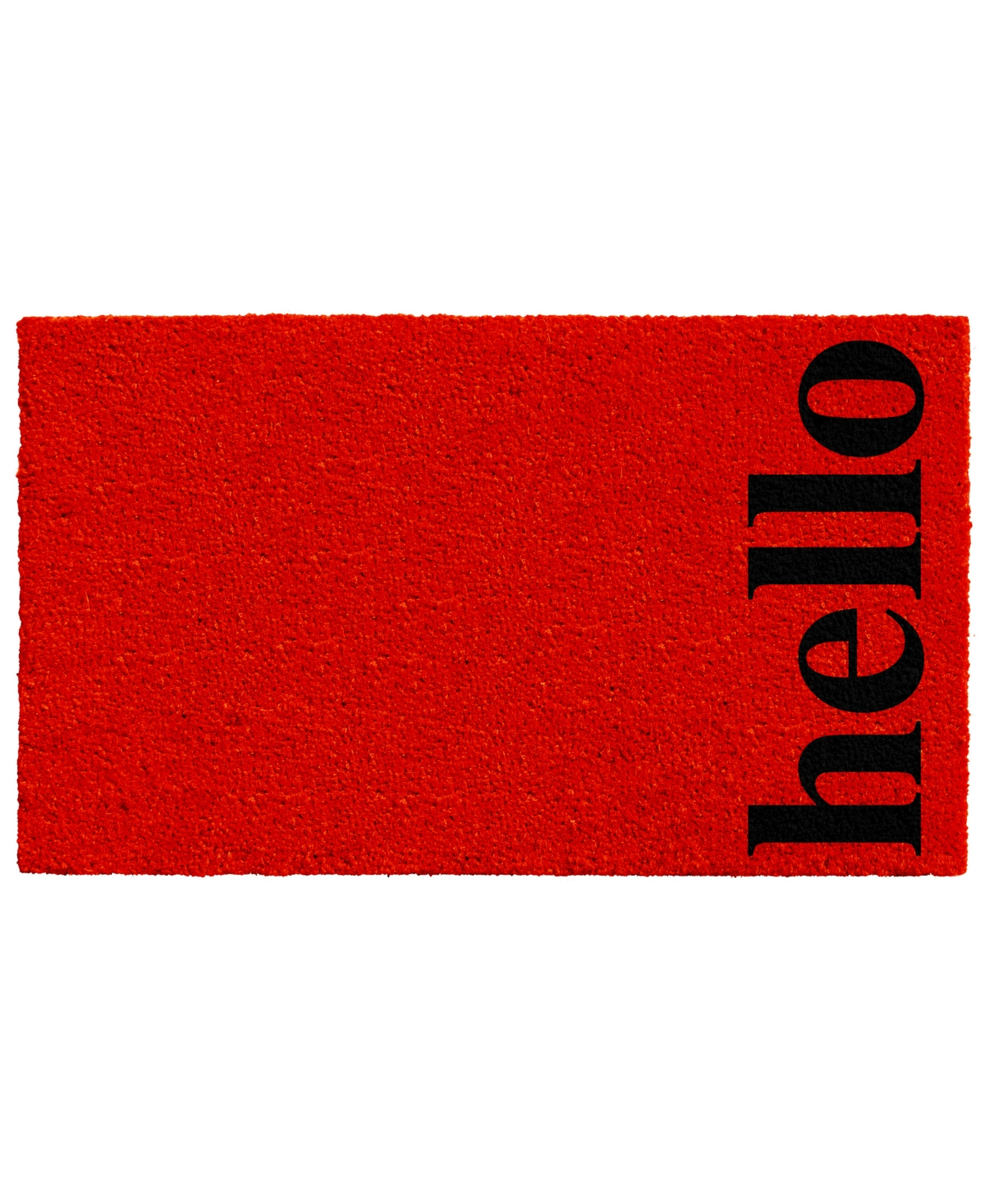 Home & More Vertical Hello Coir/vinyl Doormat, 17" X 29" In Red,black
