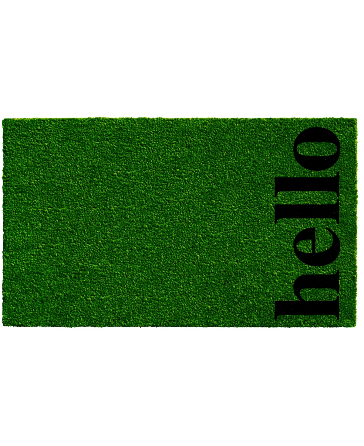 Home & More Vertical Hello Coir/vinyl Doormat, 17" X 29" In Green,black