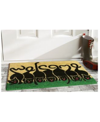 Cats Welcome Natural Coir/Vinyl Doormat, 24" x 36"