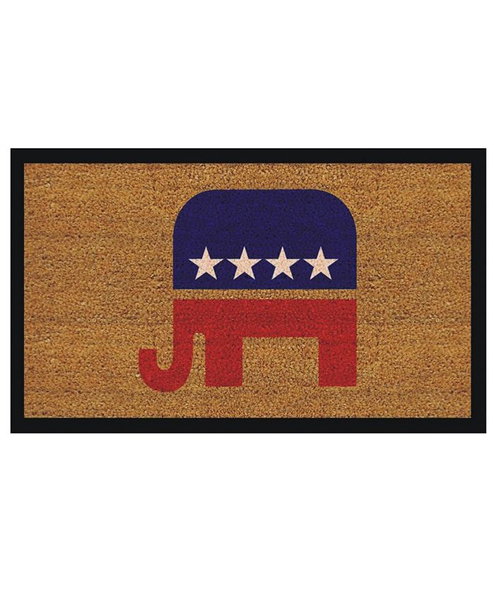 Home & More Elephant 17" x 29" Coir/Vinyl Doormat Macy's