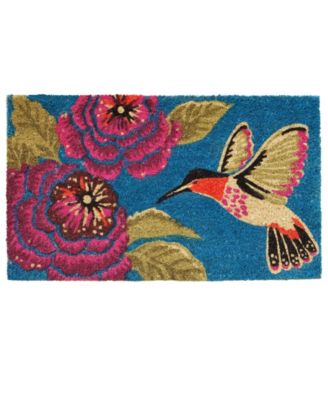 Home & More Home More Hummingbird Delight Natural Coir Vinyl Doormats In Multi