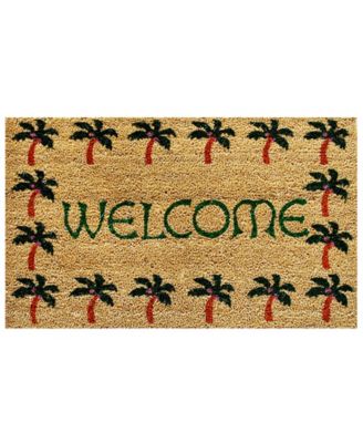 Home & More - Palm Tree Border Welcome 17" x 29" Coir/Vinyl Doormat