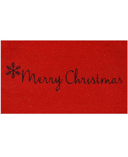 Home More Red Merry Christmas 17 X 29 Coir Vinyl Doormat