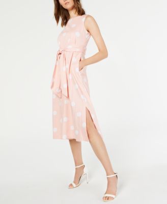 anne klein dot print midi dress