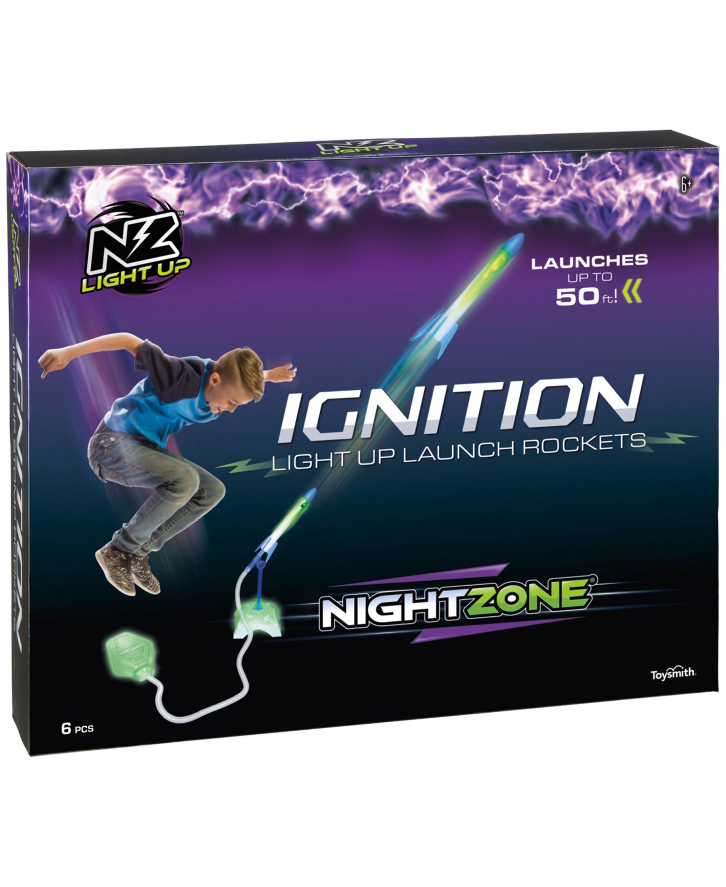 Детские игрушки Areyougame NightZone Ignition Light Up Stomp-Launch Rockets, 4-Rocket Set, Ages 6+ — фото 1