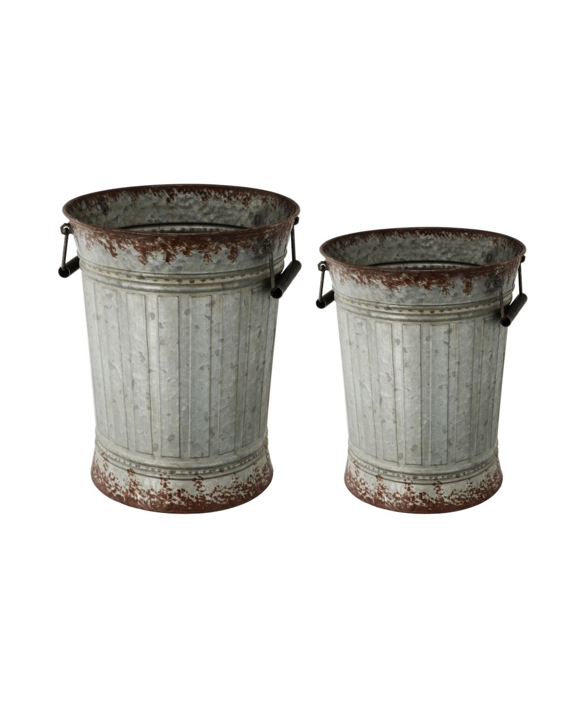 Metal Pots, Set of 2 - Gray