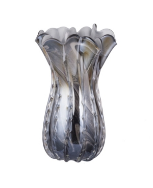 Ab Home Svirla Blown Glass Vase In Gray